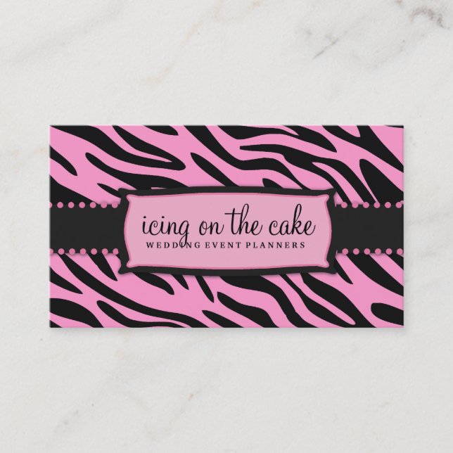 311 Icing on the Cake Pink Liquorice Zebra Business Card (Front)