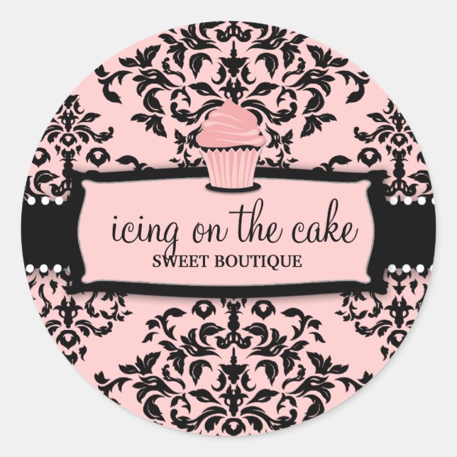 311 Icing on the Cake Sweet Icing Pink Cupcake Classic Round Sticker (Front)
