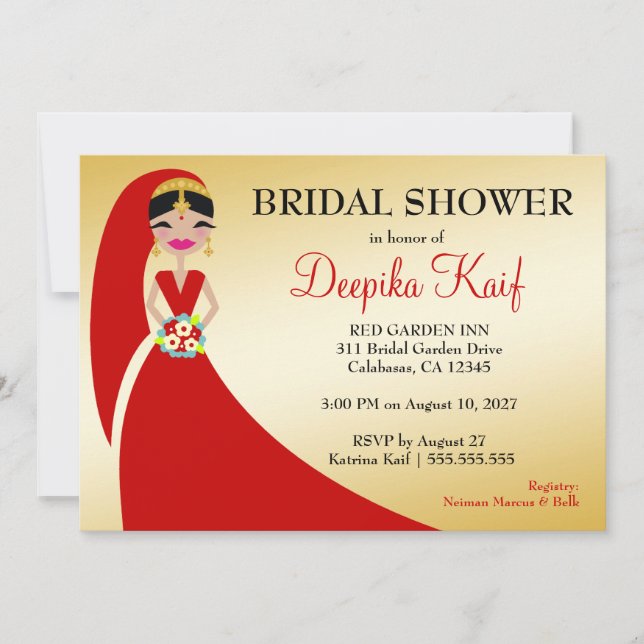 311 Indian Beauty Bride Invitation (Front)