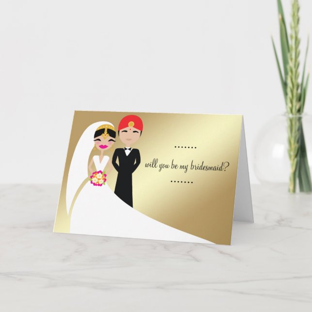 311 Indian Bride in White Gown Invitation (Front)