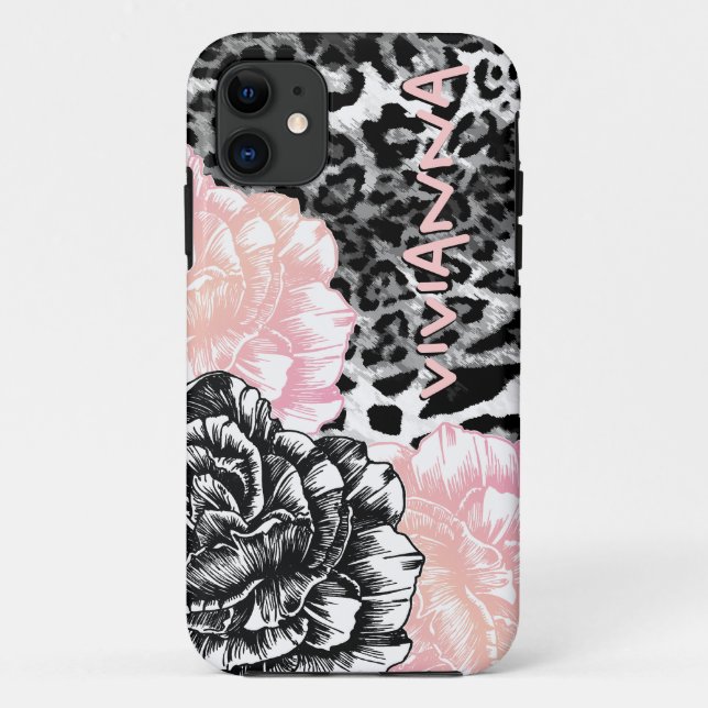 311 iPhone 5 Le Plush Fleur Funky Leopard Pink Case-Mate iPhone Case (Back)