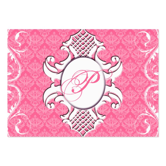 311 Iriana Damask Shield Chubby  Royal Rose Business Card