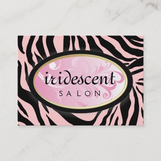 Customizable 311-Iridescent Zebra Candy Pink on Pink Appt Card Business Cards