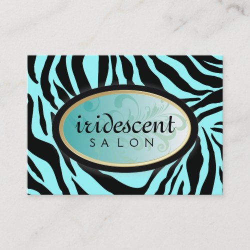 311-Iridescent Zebra Turquiose Appt Card Business Card Templates