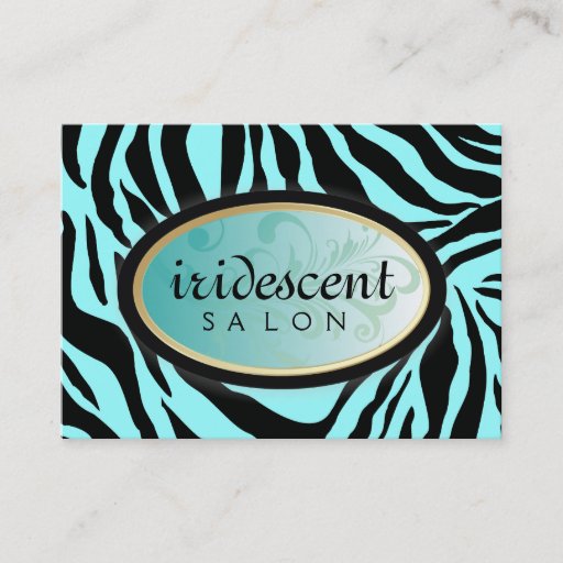 Customizable 311-Iridescent Zebra Turquiose Appt Card Business Card Templates