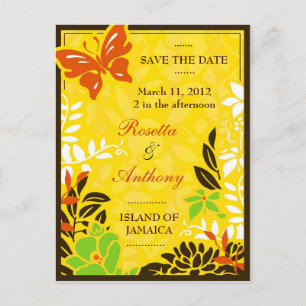 311 JAMAICAN GARDEN SAVE THE DATE ANNOUNCEMENT POSTCARD