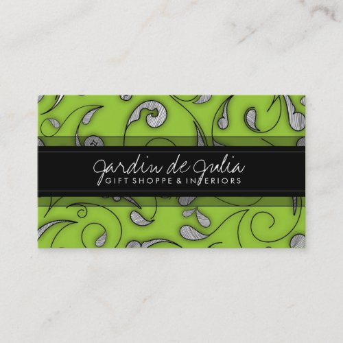 311 Jardin de Julia Lime Business Card Templates
