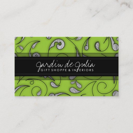 Customizable 311 Jardin de Julia Lime Business Card Templates