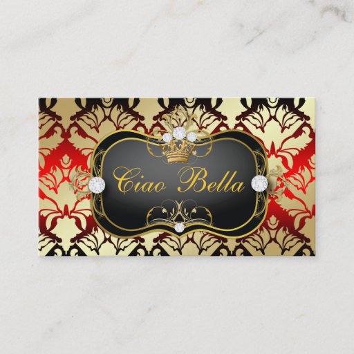 Customizable 311 Jet Black Ciao Bella Cherry Sass Business Card Templates