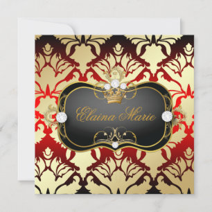 311 Jet Black Ciao Bella Cherry Sass Sweet Sixteen Invitation