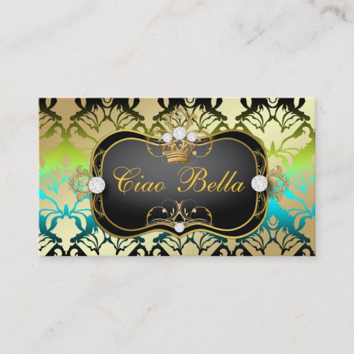 Customizable 311 Jet Black Ciao Bella Island Sass Business Card Template