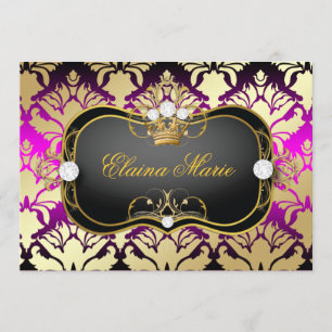 311 Jet Black Ciao Bella Pink Sass Birthday Invitation