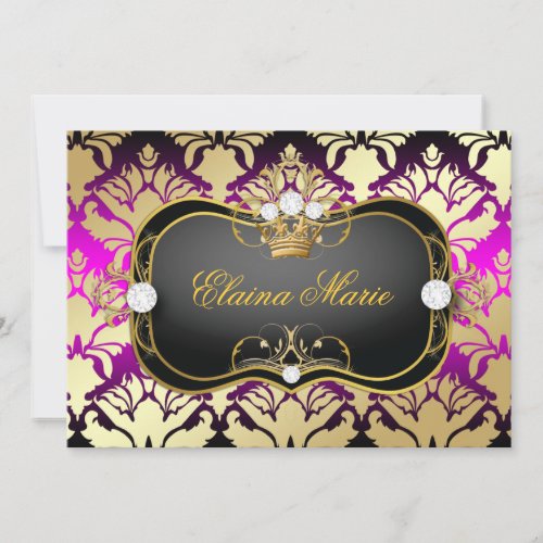 311 Jet Black Ciao Bella Pink Sass Birthday Personalized Announcements