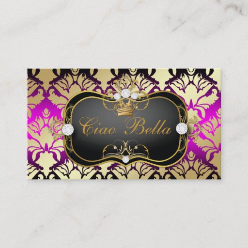 Customizable 311 Jet Black Ciao Bella Pink Sass Business Cards