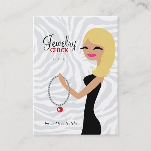 Customizable 311 Jewelry Chick Wavy Blond Business Card Templates