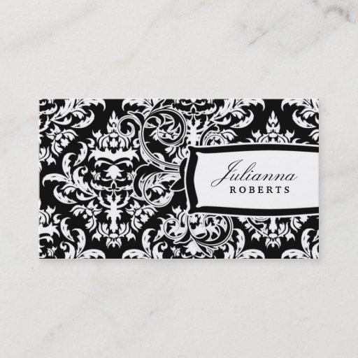 Customizable 311-Julianna Day n' Night Damask Business Card Templates