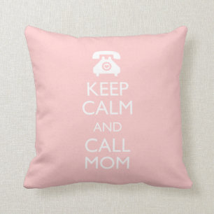 311 Keep Calm and Call Mom Peach Pillow