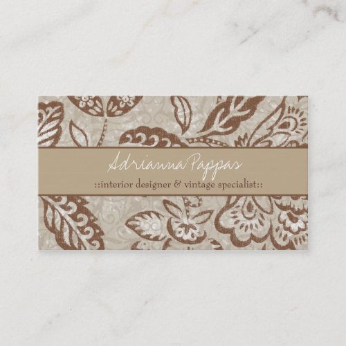 311 KHAKI FLORAL VINTAGE BUSINESS CARDS