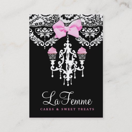 Customizable 311 La Femme Cakes Black Business Card Template