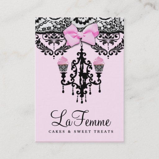 Customizable 311 La Femme Cakes Pink Deux Business Card Template