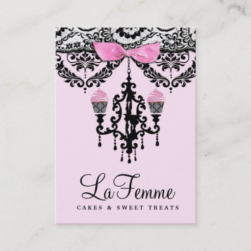 Customizable 311 La Femme Cakes Pink Deux Business Card Template