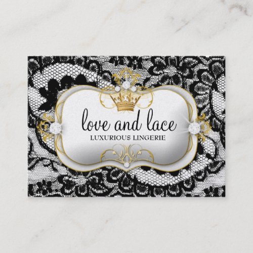 311 Lace de Luxe Ciao Bella Metallic Gold Business Card Template