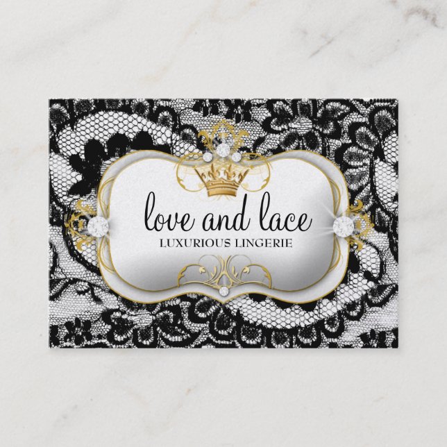 311 Lace de Luxe Ciao Bella Metallic Gold Business Card (Front)