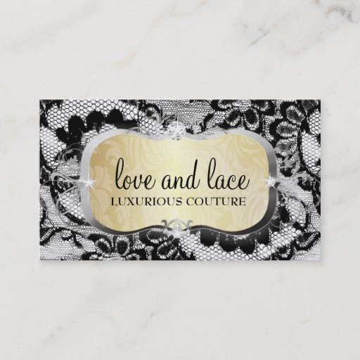 Customizable 311 Lace De Luxe Lavish Cream Platter PUNCH CARD Business Card Template