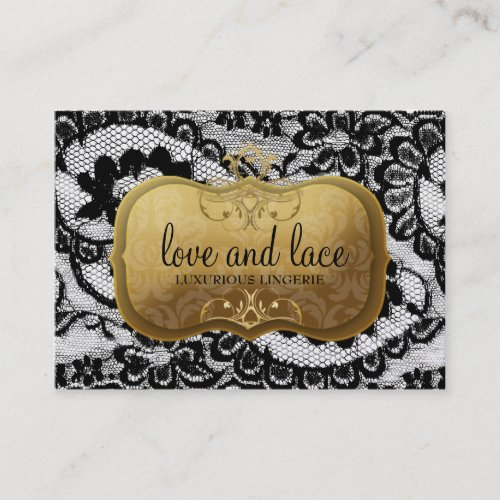 311-Lace de Luxe - Lavish Gold Plate Business Card Template
