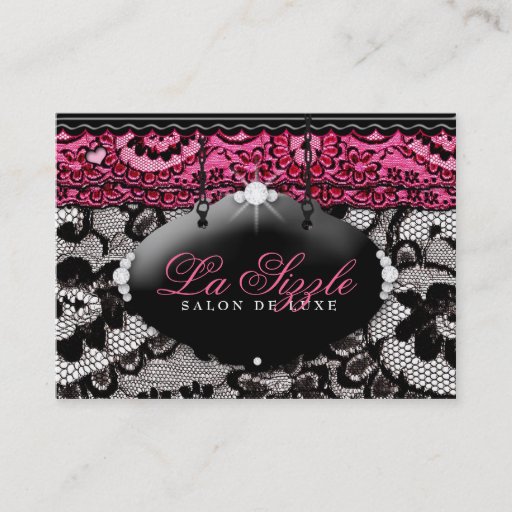 Customizable 311 Lace de Luxe Pink Appointment Card Business Card Template