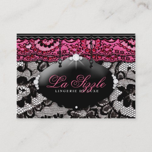 311 Lace de Luxe Pink Business Card Templates