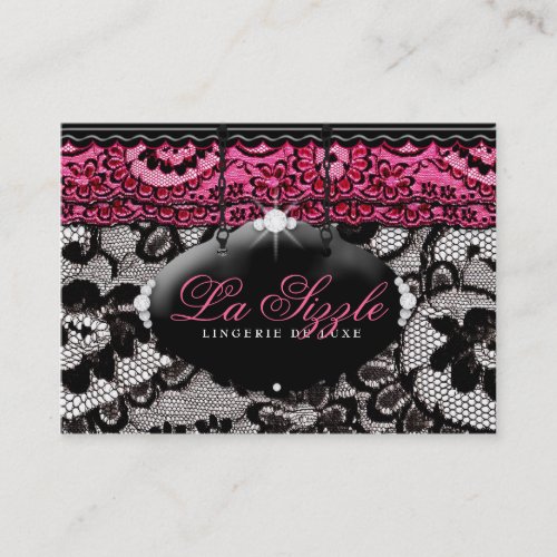 311 Lace de Luxe Pink Business Card Template