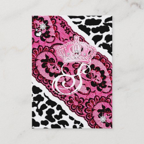 311-Lacy Leopard &amp; Tiara Business Card