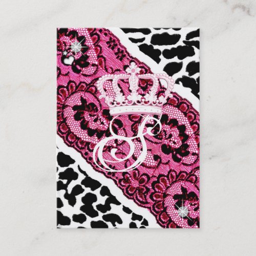 311-Lacy Leopard &amp; Tiara Business Cards