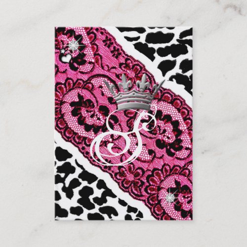 311-Lacy Leopard &amp; Tiara Business Card