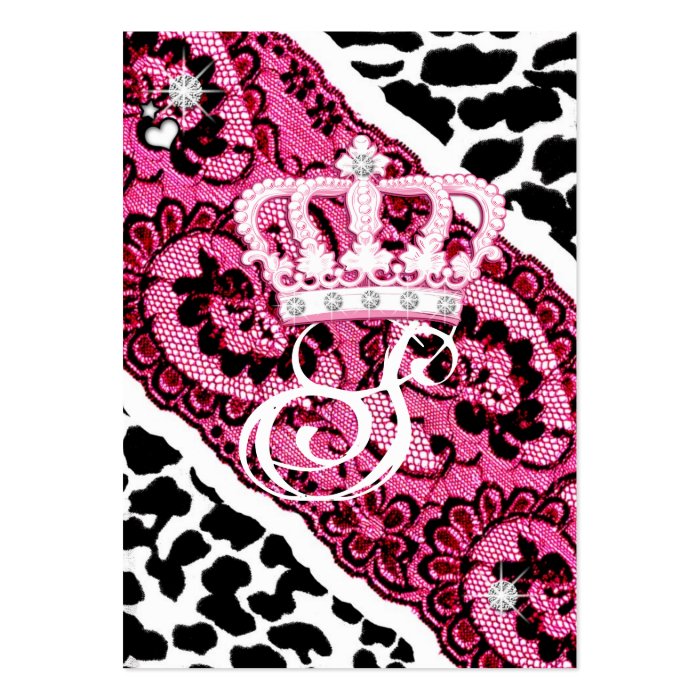 311 Lacy Leopard & Tiara Business Card Template