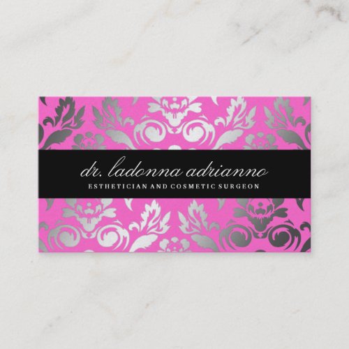 311 Ladonna Damask Pink Business Card