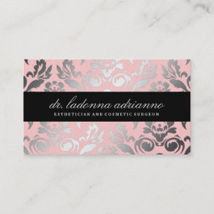 311 Ladonna Damask Powder Pink Business Card
