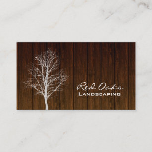 311 Landscaping Business Card Wood Tree White Oak