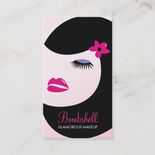 311-Lash / Makeup | Hot Pink Purple Shadow Business Card Template