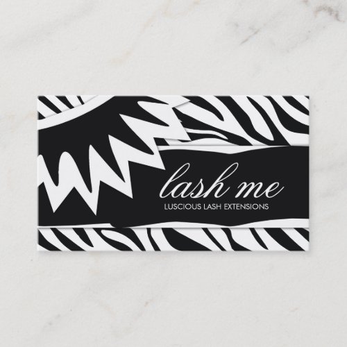 311-Lash Me | Zebra Stripes Business Card