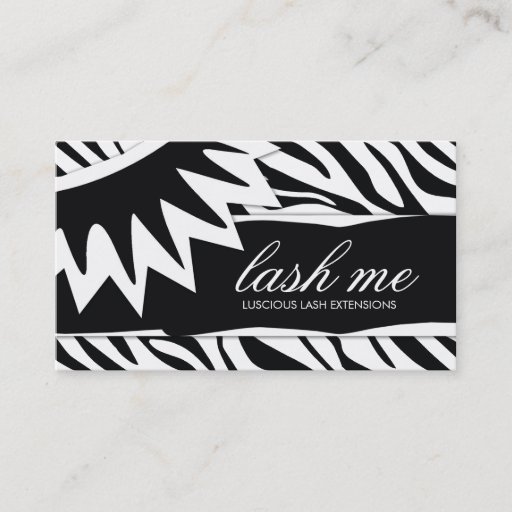 Customizable 311-Lash Me | Zebra Stripes Business Card