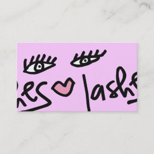 311-Lash Service Customizable   Candy Pink Business Card