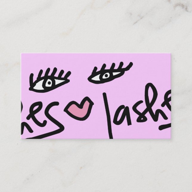 311-Lash Service Customizable | Candy Pink Business Card (Front)