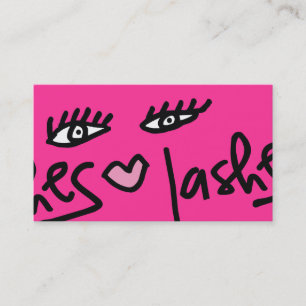 311 Lash Service Customizable Hot Pink Business Card