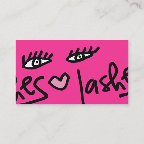 311 Lash Service Customizable Hot Pink Business Card Template