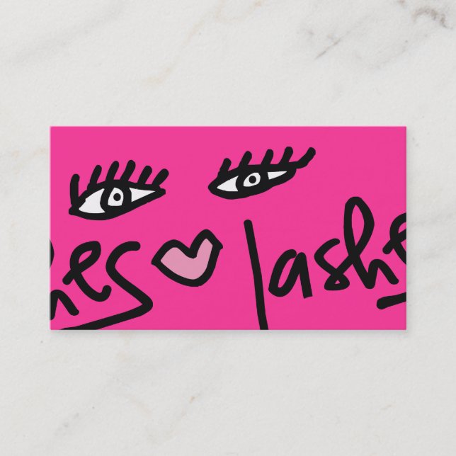 311 Lash Service Customizable Hot Pink Business Card (Front)