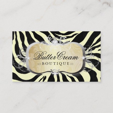 311 Lavish Buttercream Platter Zebra Business Card
