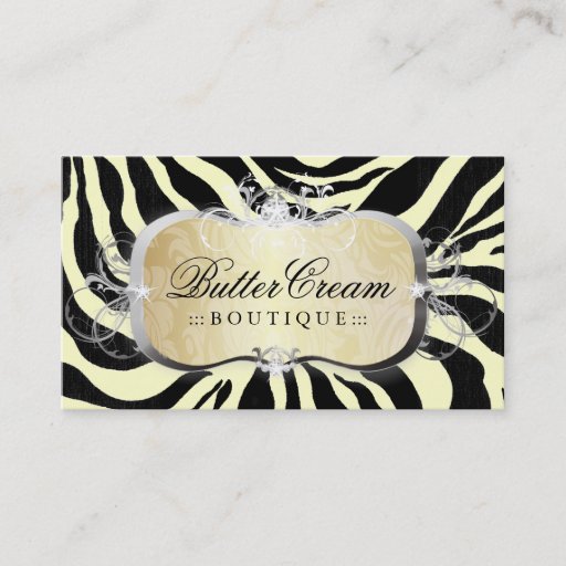 Customizable 311 Lavish Buttercream Platter Zebra Business Cards