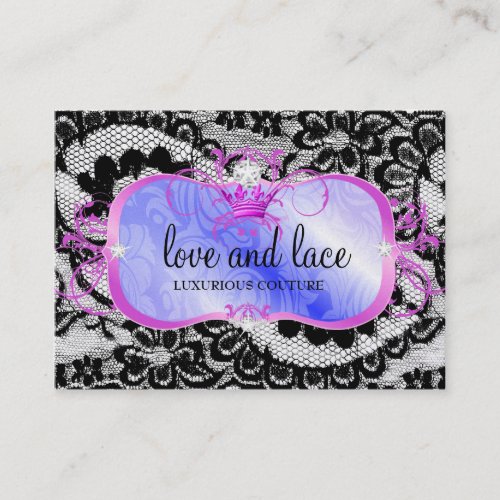 311 Lavish Hot Pink Iris Platter &amp; Lace Business Cards